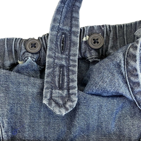 Tea Collection 100% Cotton Shark Print Denim Overalls Snap Closure Size 9-12 Mo - Picture 15 of 16